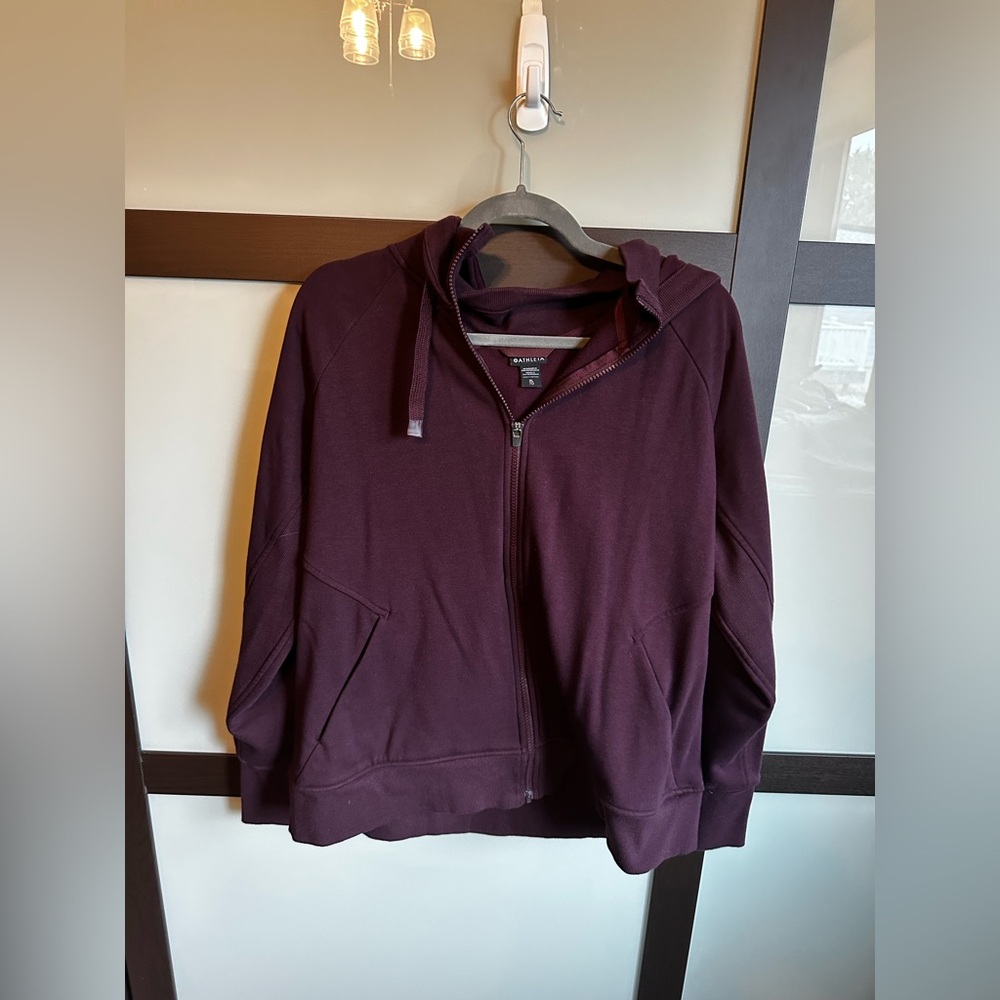 Athleta burgundy full zip hoodie, size XL